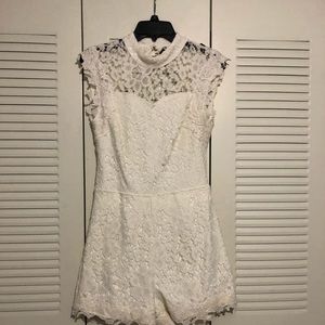 Open back lace romper